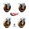 Service Caster 5 Inch High Temp Phenolic Swivel Bolt Hole Caster Set with 2 Total Lock Brake SCC-BHTTL20S514-PHRHT-2-S-2 - alternate 1